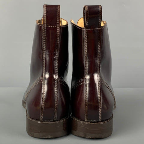 MARC JACOBS Taille 9,5 Bottes à bout renforcé en cuir perforé bordeaux
