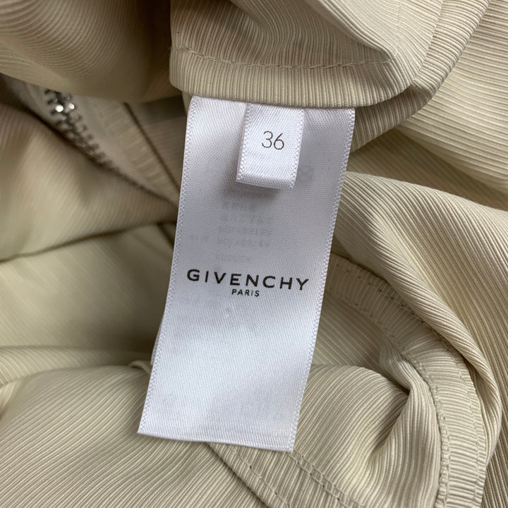 GIVENCHY Spring 2021 Size 4 Beige Cotton / Polyester Zip Detail Windbreaker Jacket