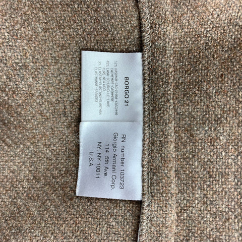 GIORGIO ARMANI Talla 0 Chaqueta abotonada con solapa de muesca en mezcla de cachemir texturizada color topo