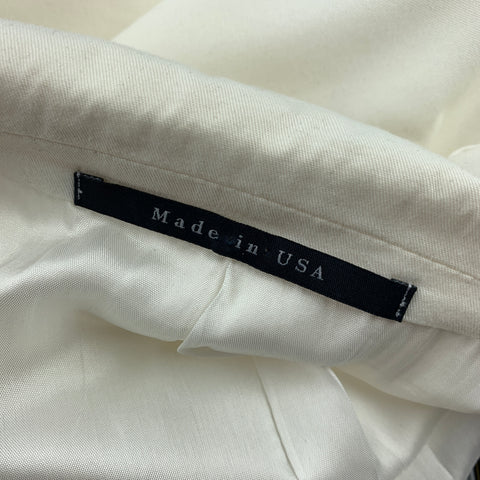 BURBERRY LONDON Size 38 White Cotton Notch Lapel Sport Coat