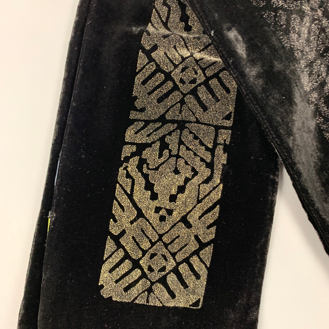 ETRO Black Glitter Viscose / Silk Velvet Scarf