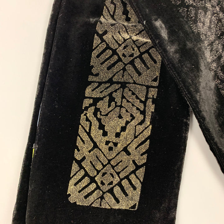ETRO Black Glitter Viscose / Silk Velvet Scarf