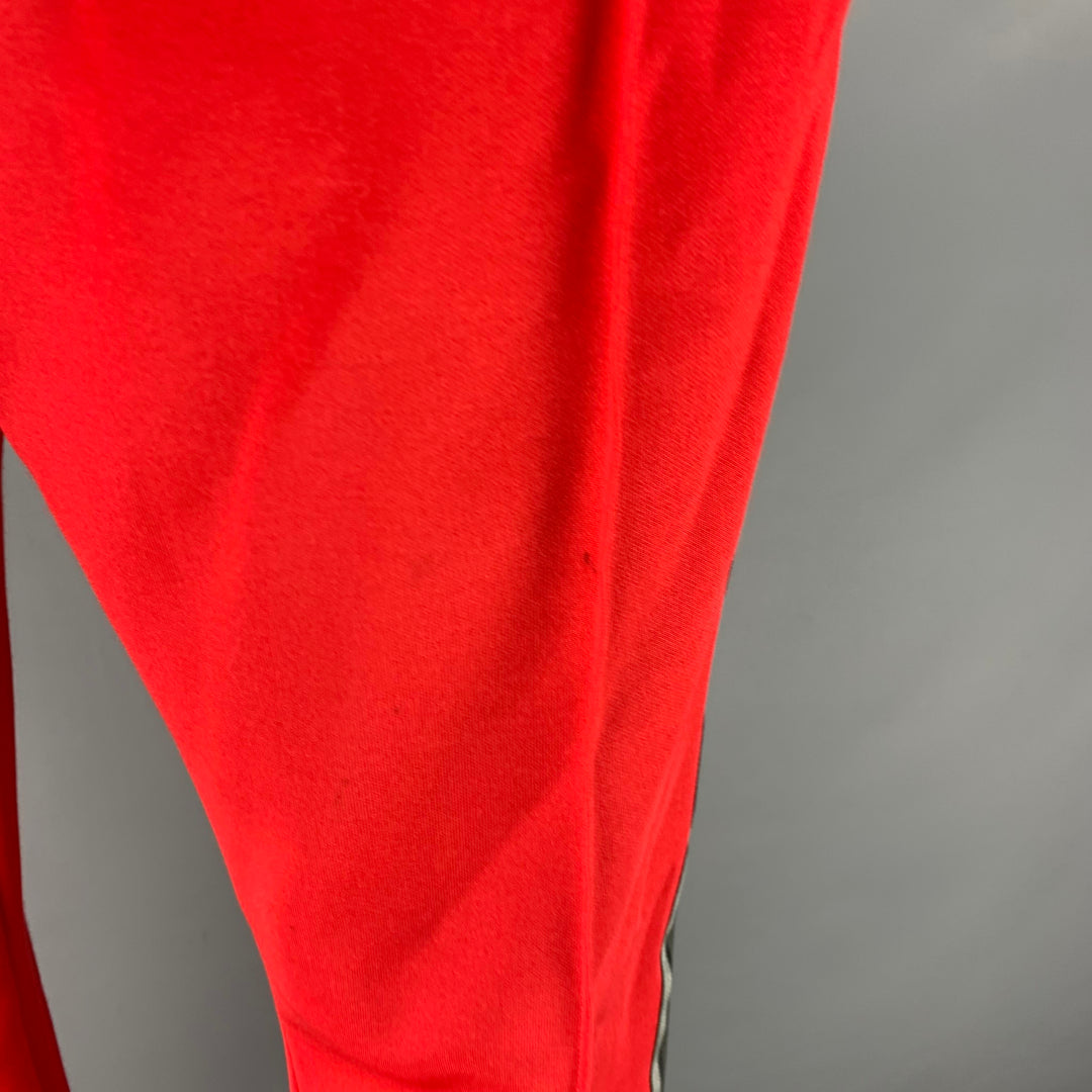 BURBERRY Size 10 Red White Polyester Cotton Casual Pants