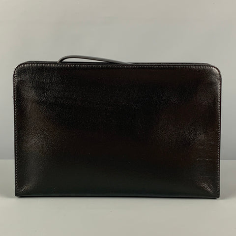 GOLDPFEIL Black Leather Wristlet Oxford Bag