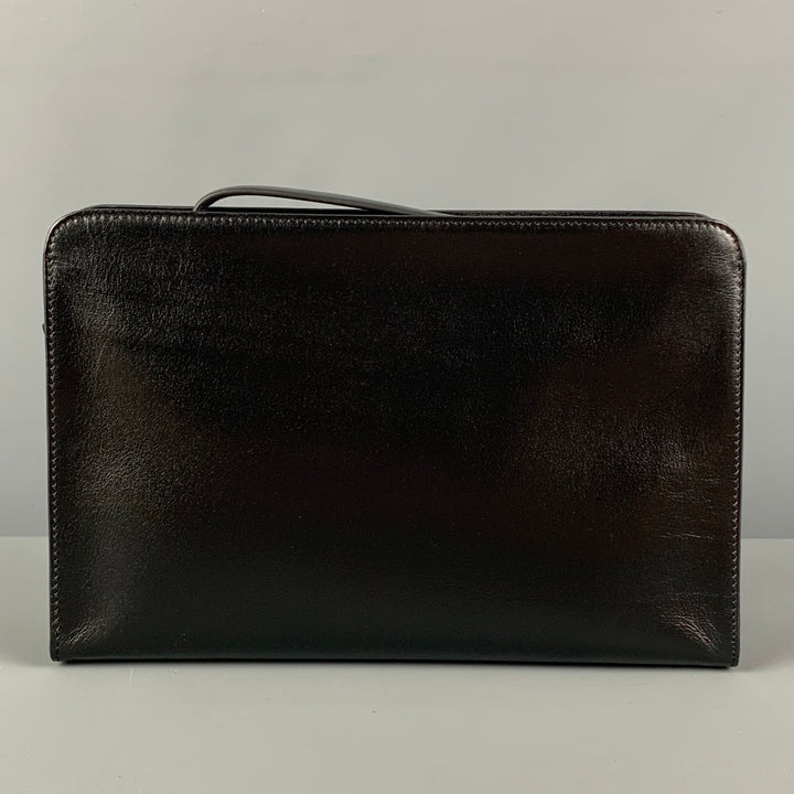 GOLDPFEIL Black Leather Wristlet Oxford Bag