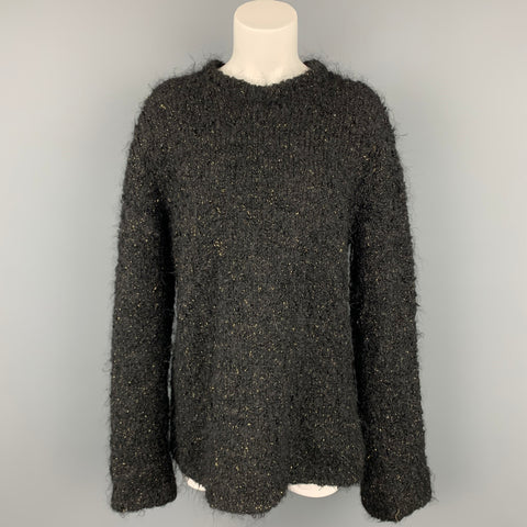 COMME des GARCONS Talla L Jersey negro de lana / poliéster dorado