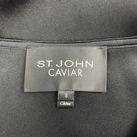 CALLE. JOHN CAVIAR Talla S Blusa sin mangas de mezcla de triacetato negra