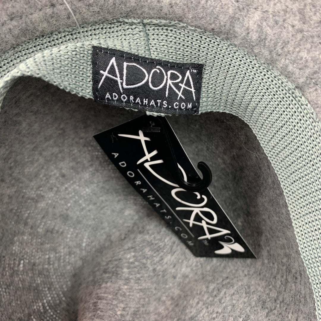ADORA Grey Knitted Wool / Polyester Fedora Hat