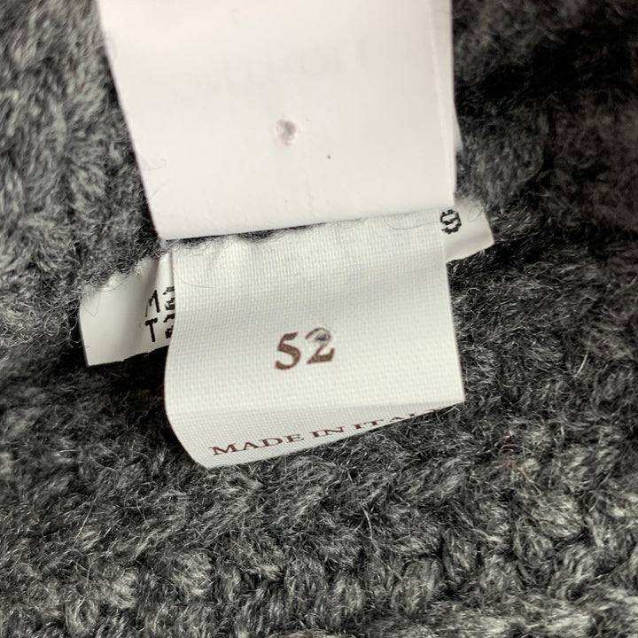 BRUNELLO CUCINELLI Size 42 Dark Gray Knitted Cashmere Shawl Collar Jacket