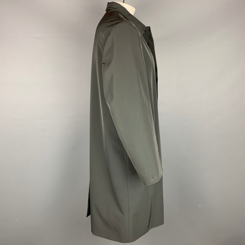 PRADA Abrigo Largo Abotonado Acolchado De Poliéster Pizarra Talla XL