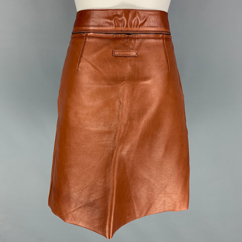 JEAN PAUL GAULTIER Size 6 Tan Sheep Leather Skirt