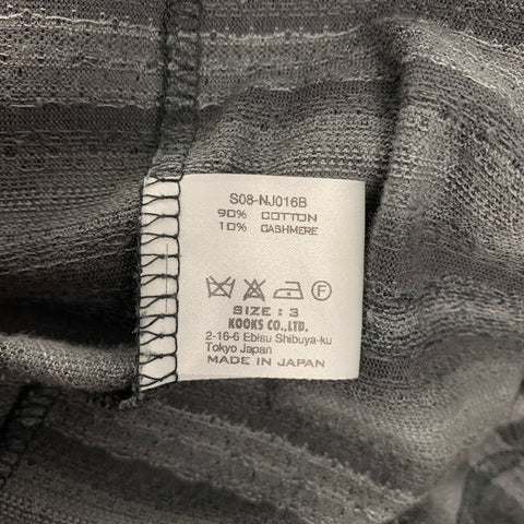 NUMBER (N)INE Size L Gray Stripe Cotton / Cashmere Buttoned Tails Coat
