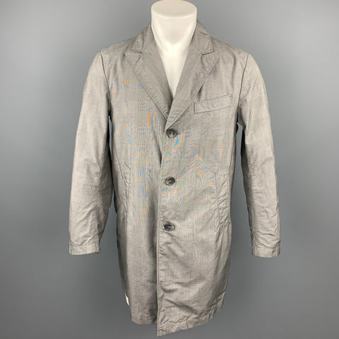 ENGINEERED GARMENTS Size S Grey Glenplaid Cotton Peak Lapel Coat