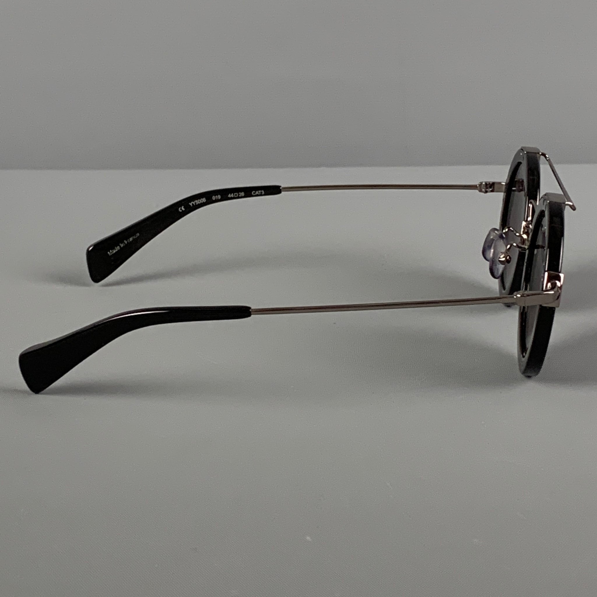 YOHJI YAMAMOTO Black & Silver Acetate Round Sunglasses – Sui