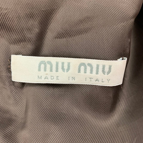 MIU MIU Size 6 Brown Suede Snaps Jacket