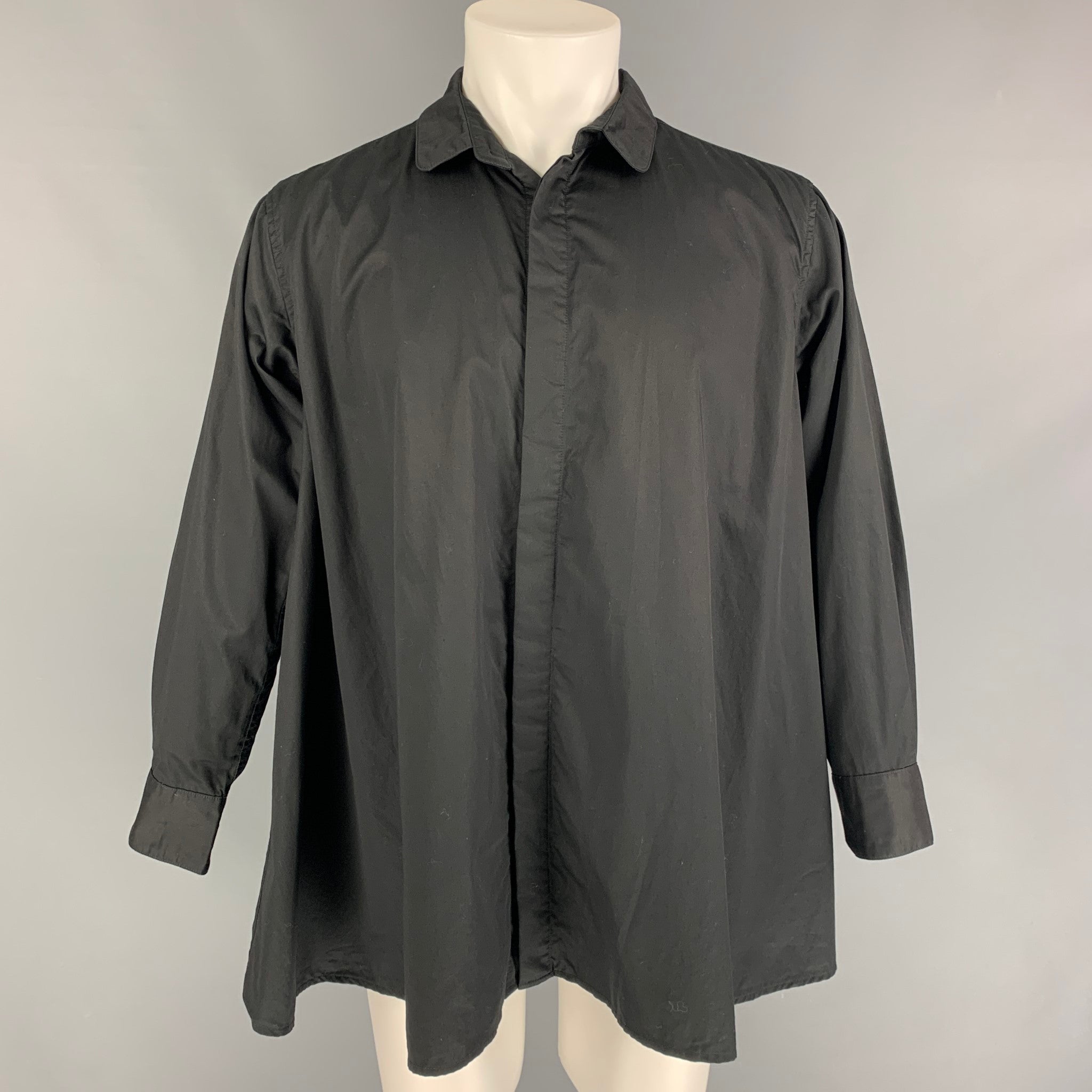 KIDILL Size S Black Cotton Oversized Long Sleeve Shirt – Sui