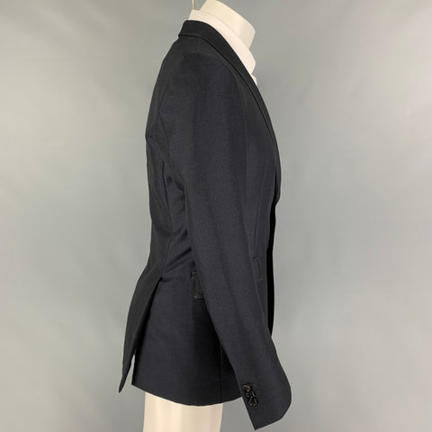 BURBERRY Size 38 Navy Mohair Wool Shawl Collar Sport Coat