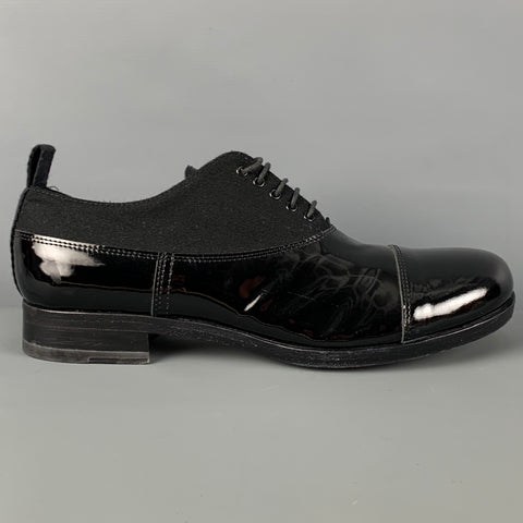 MIU MIU Size 9 Black Mixed Materials Leather Shoes