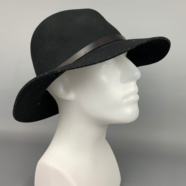 RAG & BONE Size L Black Wool Felt Fedora Hat