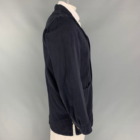 8 by YOOX  Size L Navy Cotton Single Breasted Sport Coat