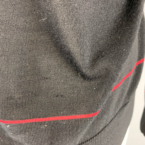 PAUL SMITH Size S Black Red Merino Wool Polo Pullover