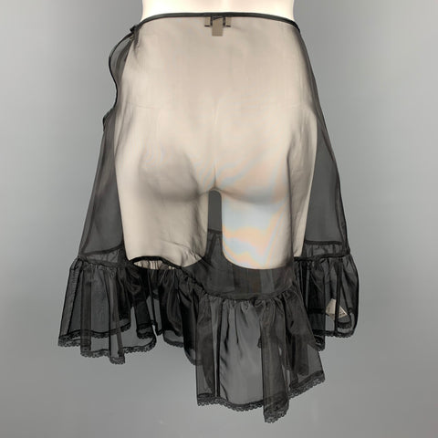 PAUL SMITH Size 2 Black See Through Polyamide Flare Petticoat