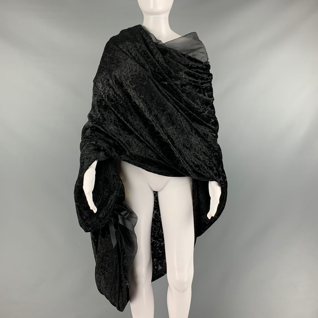 VINTAGE Black Burnished Velvet Scarves