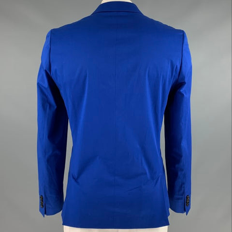 PS by PAUL SMITH Size 44 Royal Blue Solid Cotton Elastane Sport Coat