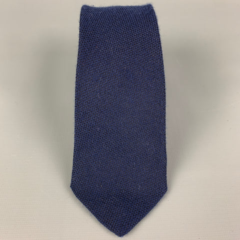 BAND OF OUTSIDERS Navy Textured Cashmere Tie