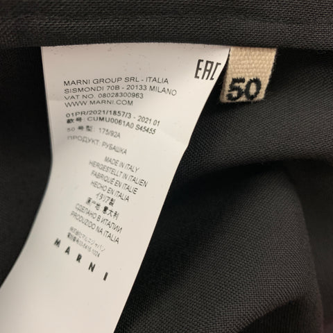 MARNI Size M Black Virgin Wool Oversized Long Sleeve Shirt