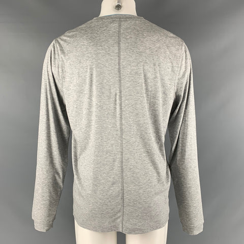 SAKS FIFTH AVENUE Size M Grey Blue Heather Lyocell Cotton Long Sleeve T-shirt