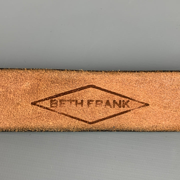 BETH FRANK Size S Brown Embossed Leather Belt