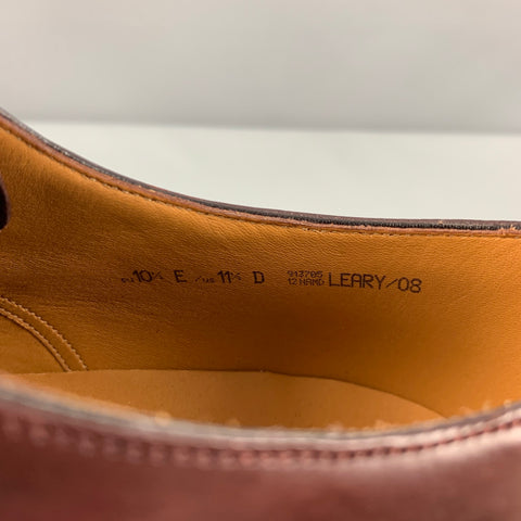 BALLY Size 11.5 Burgundy Leather Lace Up Shoes