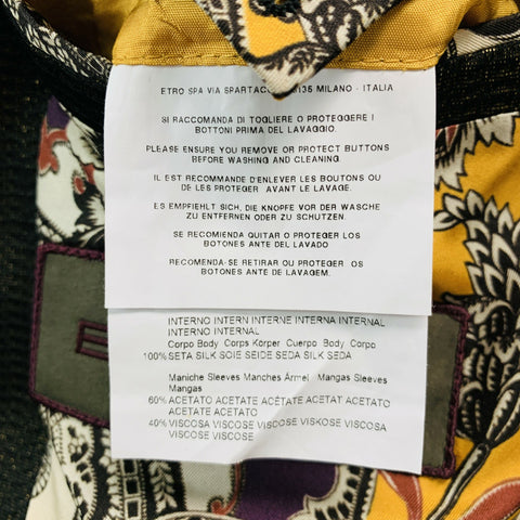 ETRO Size 38 Gold Black Jacquard Polyester Cotton Sport Coat