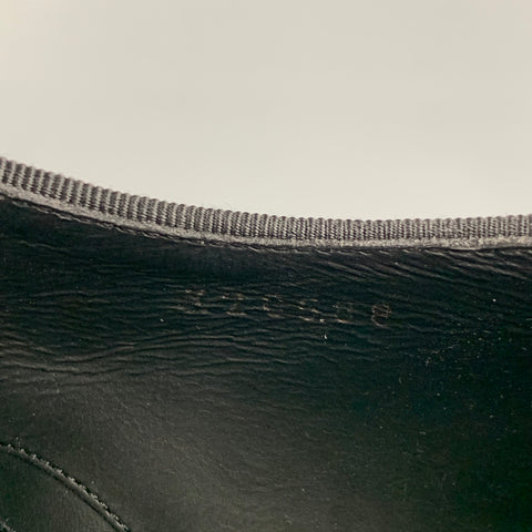 GIORGIO ARMANI Size 10 Black Herringbone Leather Lace Up Shoes