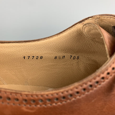 GRAVATI for WILKES BASHFORD Size 9.5 Brown Cap Toe Perforated Lace Up Shoes