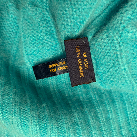 POLO par RALPH LAUREN Taille L Pull en tricot torsadé en cachemire aqua