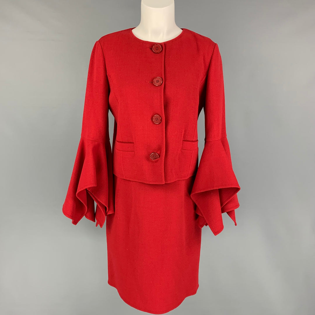 OSCAR DE LA RENTA Size 6 Red Virgin Wool Blend Shift Dress – Sui Generis  Designer Consignment