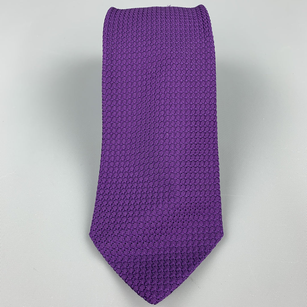 DRAKES LONDON Cravate en soie tissée violette