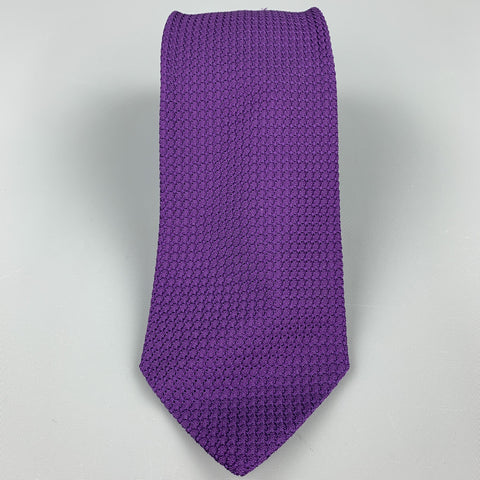 DRAKES LONDON Purple Woven Silk Neck Tie