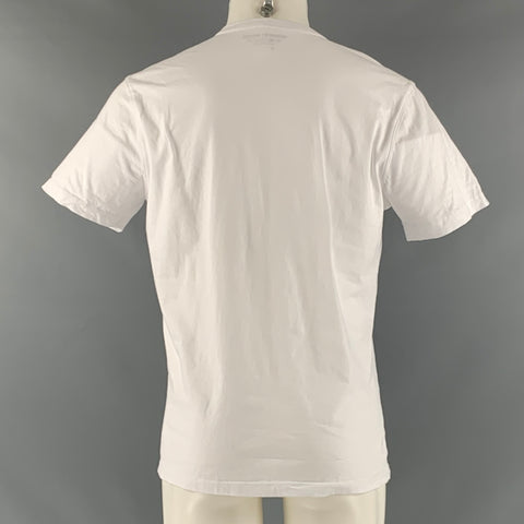 HUMAN BY NATURE Size M White Blue Graphic Jersey T-shirt