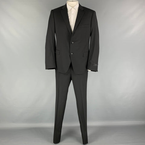 SAKS FIFTH AVENUE by Samuelsohn Size 44 Regular Black Wool Notch Lapel Suit