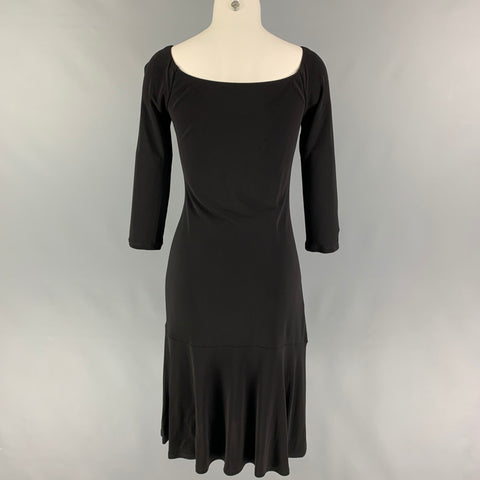 RALPH LAUREN Black Label Talla M Vestido 3/4 Viscosa Negro