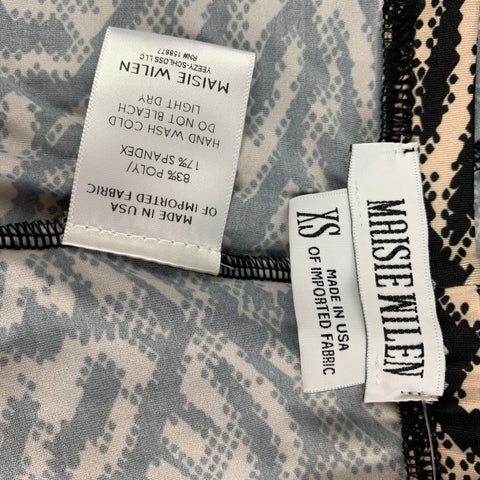 MAISIE WILEN Size XS Black Beige Polyamide Blend Marbled YS302 Leggings