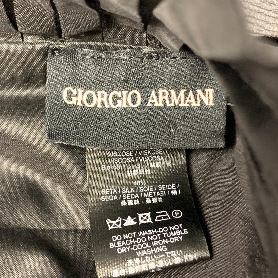 GIORGIO ARMANI Size One Size Black Viscose Ruffle Silk Cape Jacket