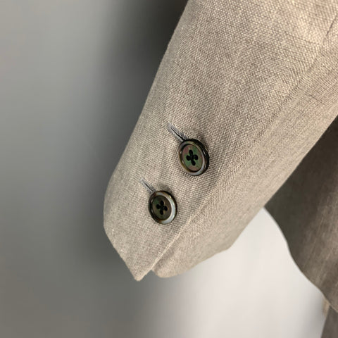 BLACK FLEECE Size 38 Grey Silver Linen Blend Single breasted Sport Coat