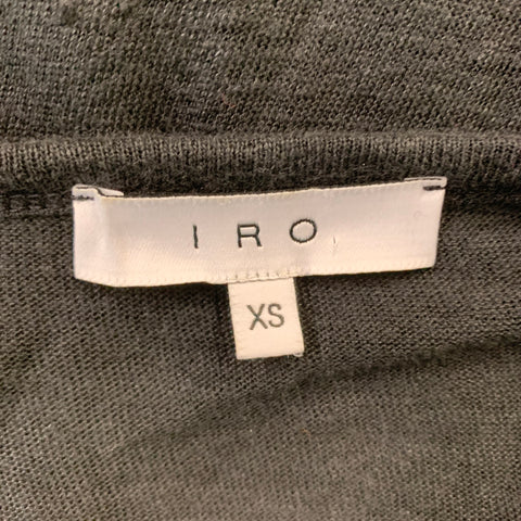 IRO Size XS Black Linen Scoop Neck T-shirt