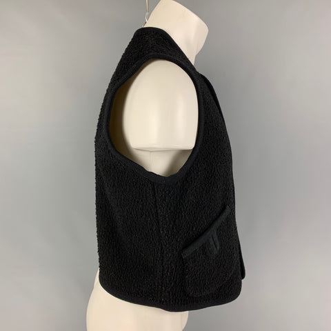 MS BRAQUE Talla 38 Chaleco con botones de lana texturizada negra