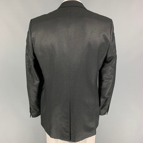 VERSACE COLLECTION Trend Size 46 Black Silver Grid Viscose Blend Sport Coat