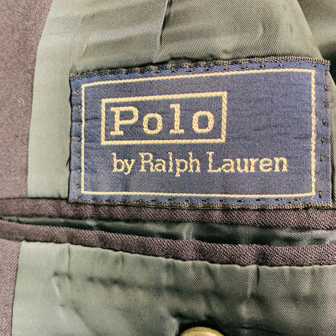 RALPH LAUREN Size 46 Navy Wool Notch Lapel Sport Coat